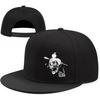 Arrowed Skull Hats Flat Bill Snap Back Hats for Unisex Flat Brim Black Baseball Cap Skull Finger Snapback Hat