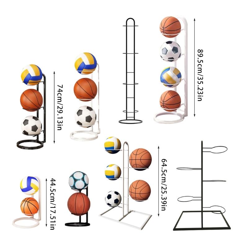 Soporte de Fútbol Estante Multicapa para Almacenamiento de Balones Estante Vertical con Ruedas para Exhibición de Balones
