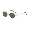 Classic Retro Luxury Brand Designer Shades Vintage Oval Custom Logo Metal Sunglasses for Women Men