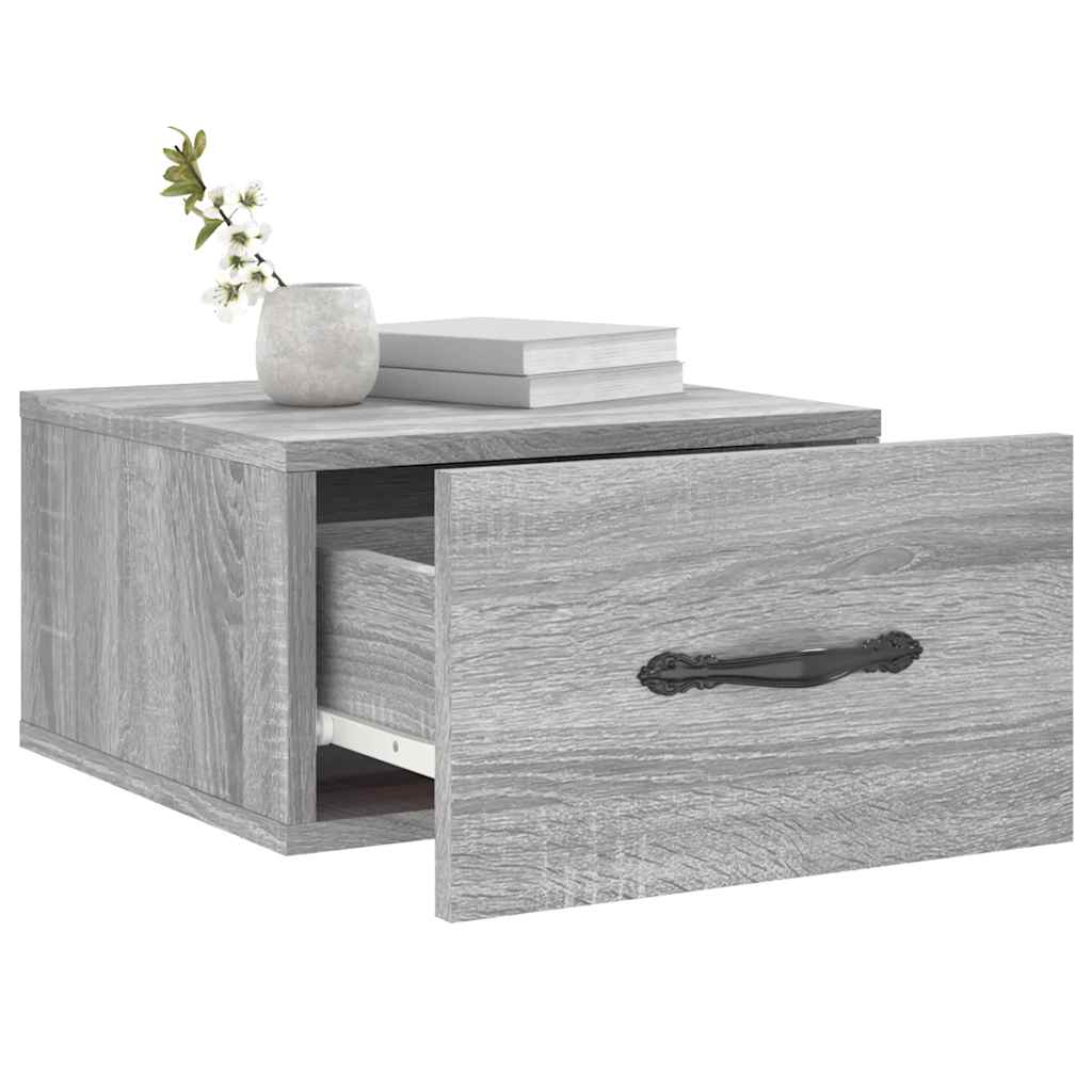 Wall Mounted Nightstand Gray Sonoma 35x35x20 cm