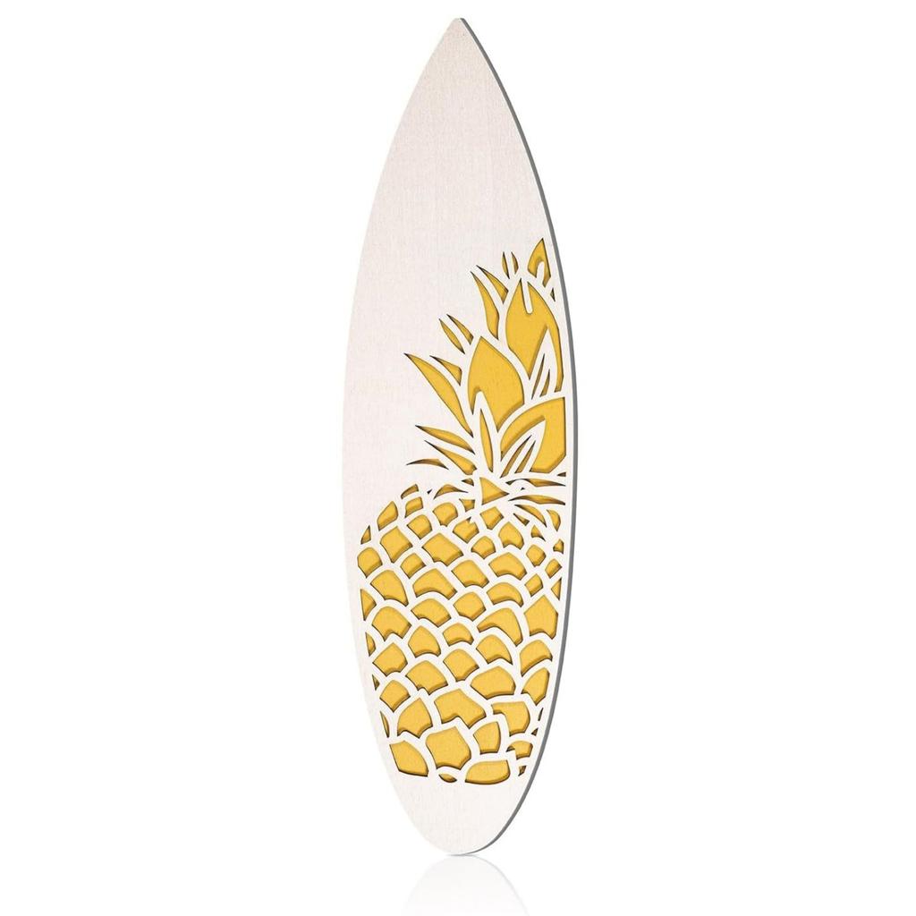 Wooden Plank Wall Hanging Sign Summer Themed Hawaiian Tropical Hibiscus Flower Wall Decoration Pineapple Sea Turtle Door Sign