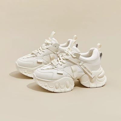 Schmale Taille atmungsaktive Dad-Schuhe Damen Herbst 2024 neu kleine dicke Sohle Höhenzunahme vielseitige lässige Sportschuhe