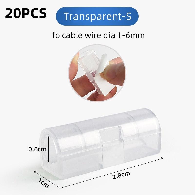 5/20Pcs Cable Organizer Clip Snap Drop Wire Holder Cord Management Self-Adhive Cable Fixed Clamp Office Wiring Accessory
