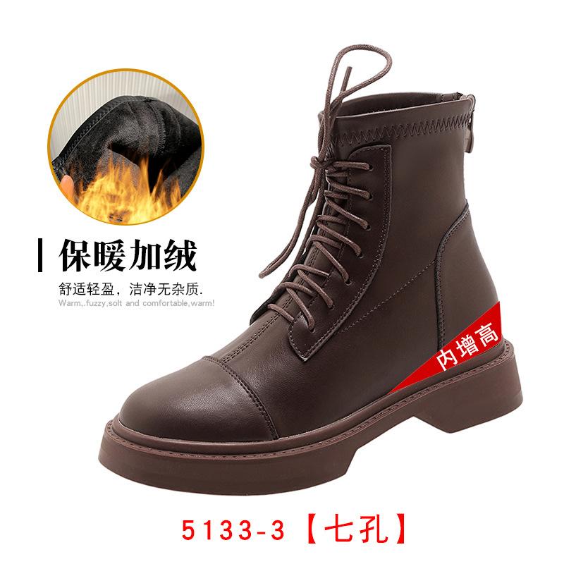 

2025 осень и зима новая платформа на ремешке спереди круглый носок ботинки Мартин задняя молния микрофибра низкие ботинки британский стиль женская обувь 40