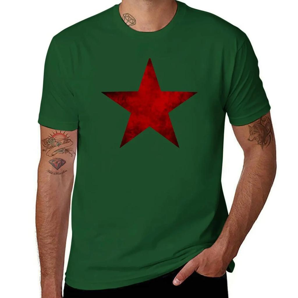 Red Star of the Winter Soldier T-Shirt oversizeds vintage clothes quick drying korean fashion cotton t-shirt