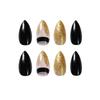 Black Gold Glitter Waterproof Removable False Nail Stickers