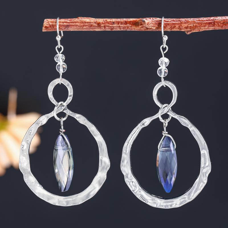 2022 New Simple Geometric Long Hook Earrings Ladies Ethnic Personality Antique Triangle Metal Spiral Earrings Jewelry