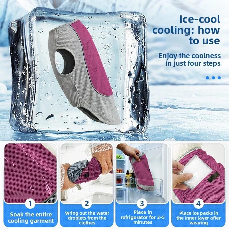 Summer Cooling Vest for Small/Medium Dogs - Ice Pack Pocket & Breathable Mesh, Outdoor Walking Pet Apparel