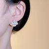 Fan-Shaped Zirconia Pearl Ear Clip: Elegant, No-Ear-Hole Design for Women, High-End Light Luxury Earring