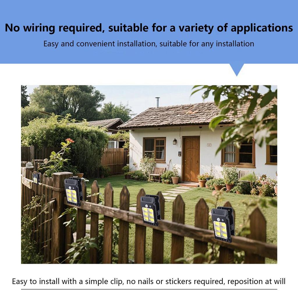 Clip On Solar Lights Smart Sensor Security Light 3 Modes Wall Lamp For Umbrella Gate Camping Pathway Deck Garden Garage Yard