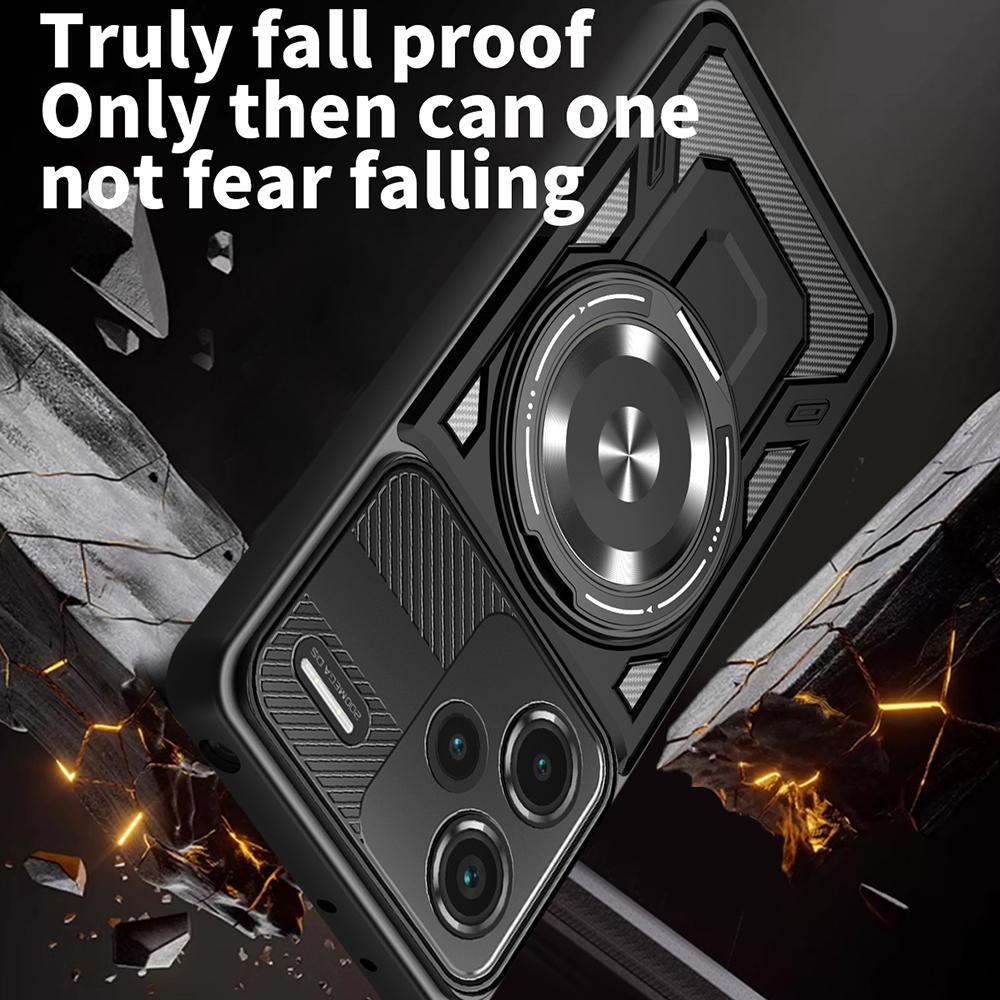 For Xiaomi Redmi Note 13 Pro+ 5G Magnetic Case Rotating Kickstand TPU+PC Phone Cover