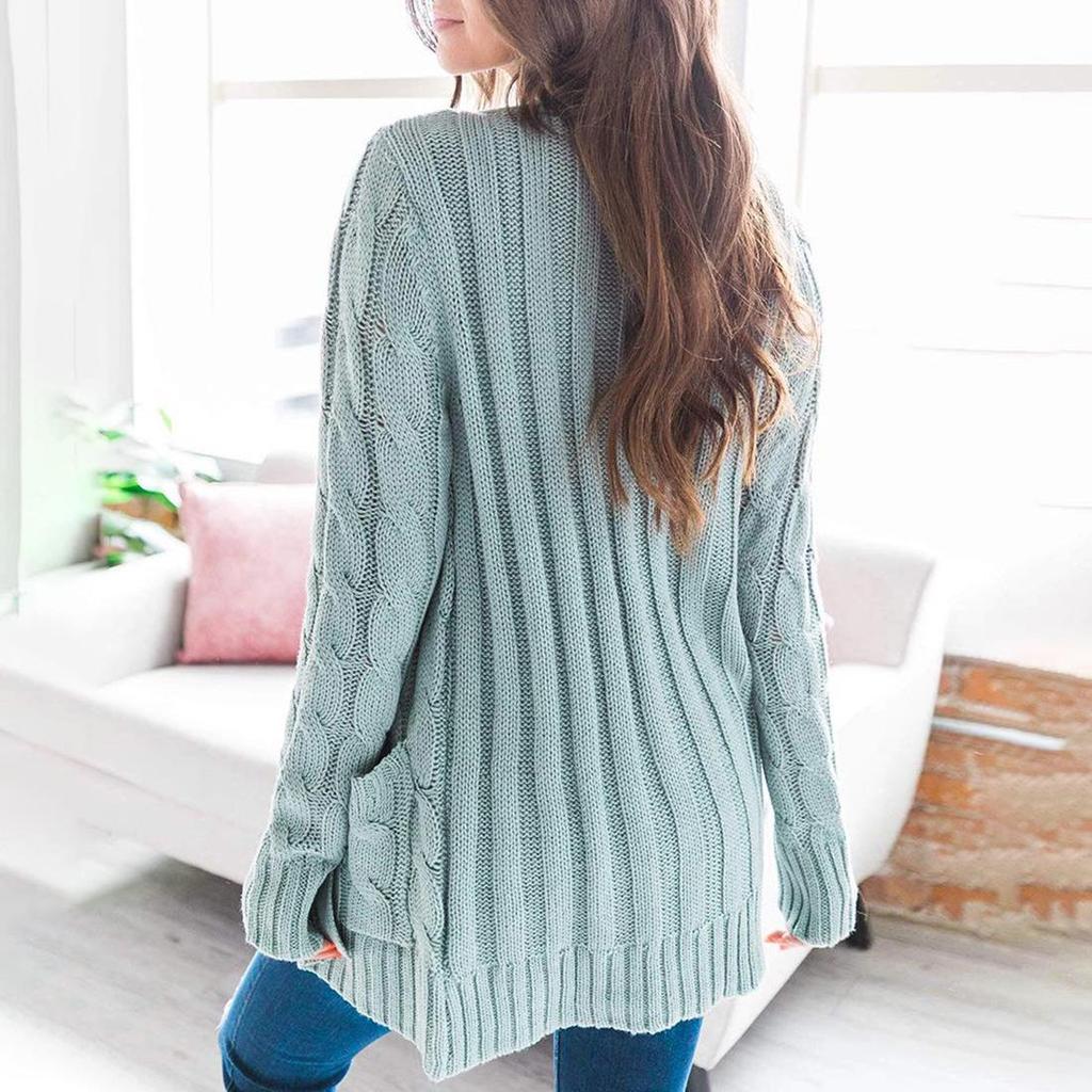 Autumn/Winter V-Neck Cardigan Sweater for Women - Single-Breasted Long Sleeve Knitwear Coat