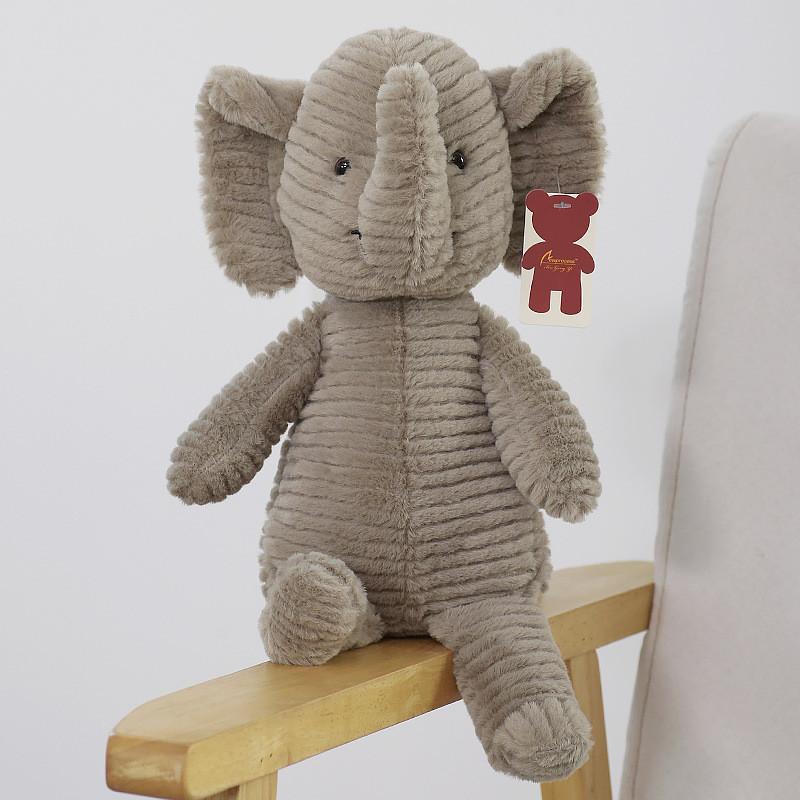 Cute Striped Texture Panda Dinosaur Elephant Pig Frog Animal Plush Toy Doll For Kids And Collectors