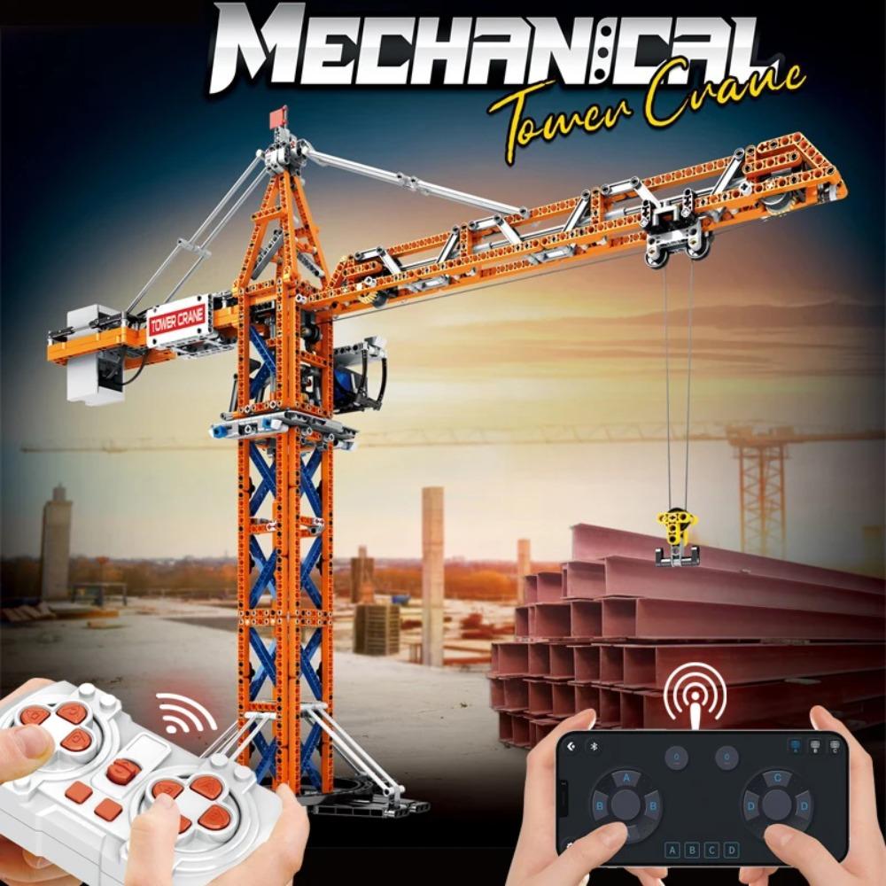 1176PCS Remote Control Tower Crane MOC Model Building Blocks Tower Crane Electric Technology Brick DIY Assembly Toy Holiday Gift