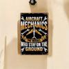 Vintage Aviation Mechanic Metal Sign - Heavy Duty Iron Wall Art Decor with Wrench