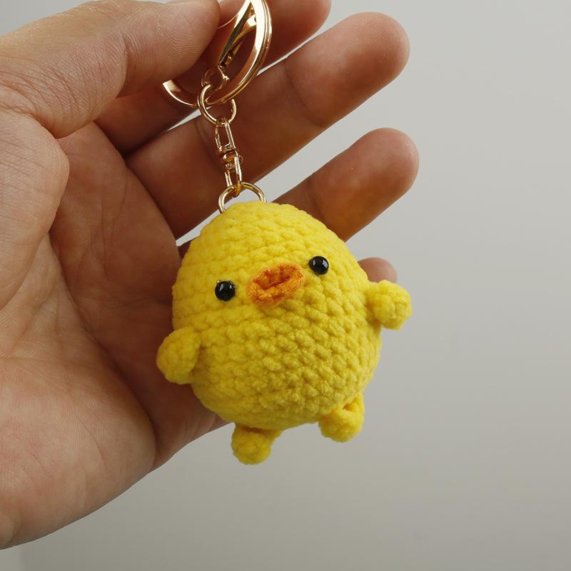 Cute Kapibara Crochet Keychain Handmade Cartoon Pendant Creative Knitted Animal Key Ring Bag Hangging