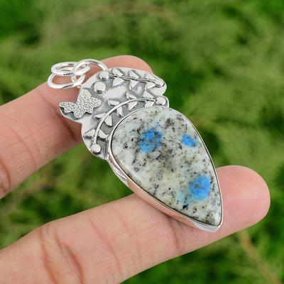 Daughters Day Sale K2 Jasper Gemstone Sterling Silver Ethnic Engagement Pendant