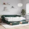 VidaXL Daybed with Trundle and Drawers Dark Green 90x200cm Velvet 3197137