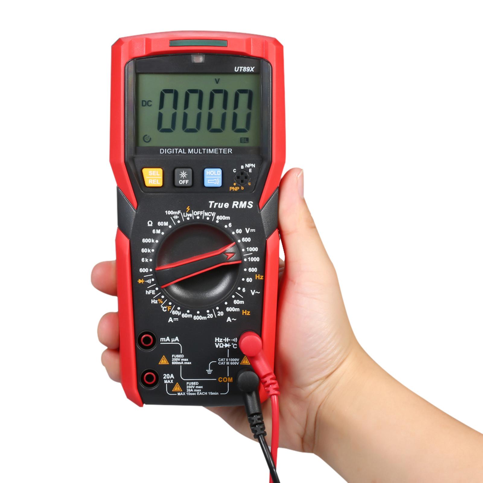 

-T UT89X Digital Multimeter High Accuracy Handheld versal Meter 6000 Counts LCD Display True Msure AC/ Voltage Current Resistance