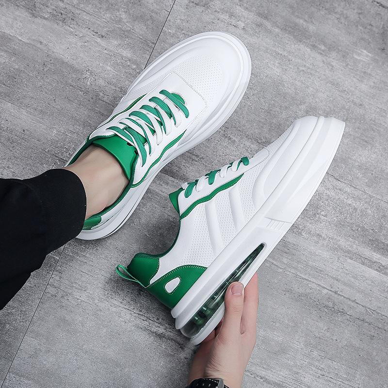 Herrenschuhe aus Rindsleder Mode Freizeitschuhe weiße Farbabstimmung Temperament vielseitig Internet-Berühmtheit Live-Übertragung Wenzhou Schuhe schütteln schnell