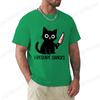 Summer Men's Tee T-shirt Clothes I Require Snacks Black Cat Print T-Shirts Clothing Funny Meme Animal Lover Tops Tees Clothes