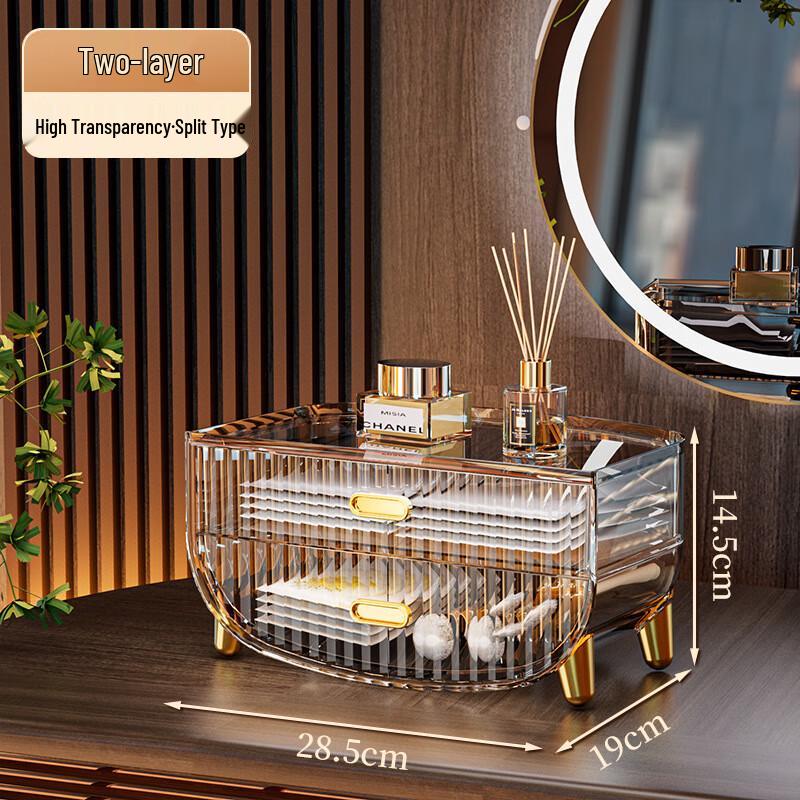Zunwei Large Capacity Double Layer Acrylic Cosmetic Organizer