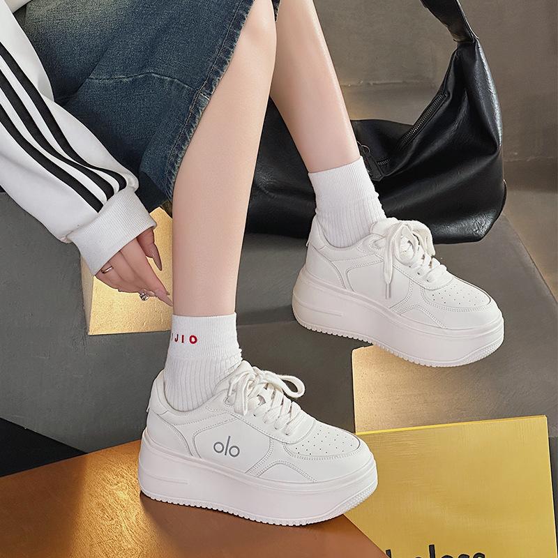 European Style Genuine Leather Thick-Soled White Sneakers - Summer 2025 Trend: Comfortable, Casual, Fashionable Sports Shoes