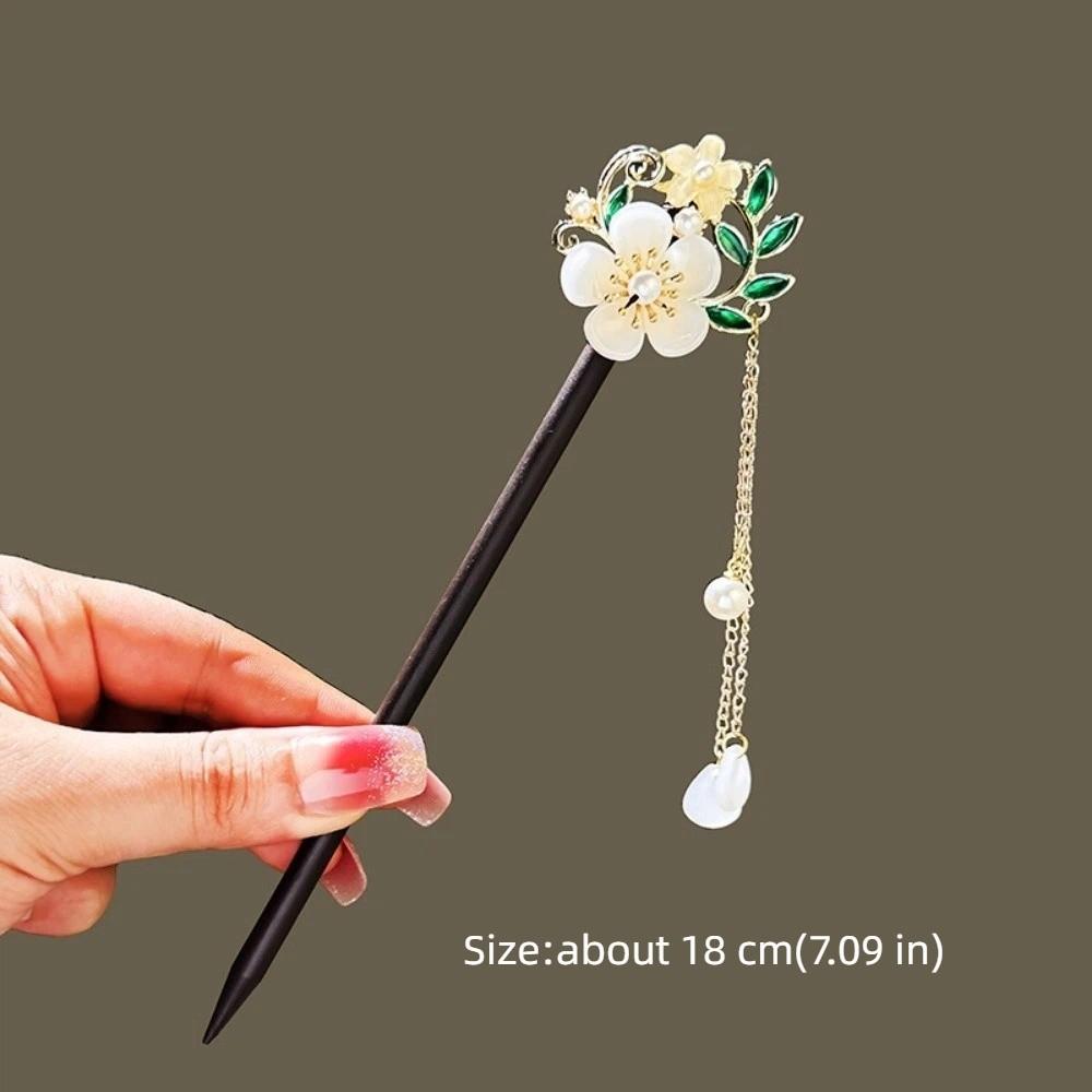 Banana Fan Tassel Wooden Hair Chopsticks Magnolia Flower Flower Hair Sticks Hanfu Hair Bun