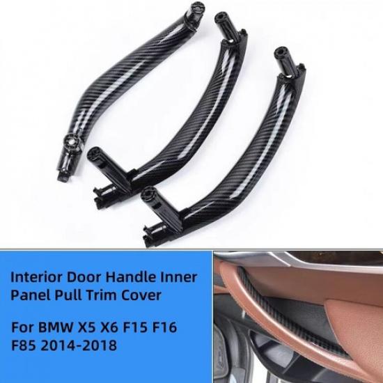 3PCS For 2014-2018 BMW X5 X6 F15 F16 F85 Inner Handle Interior Door Panel Cover