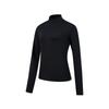 Running Training Series Versatile Breathable Fashion Half High Neck Long Sleeve T-Shirt Women Tops Black SC1240104A-BK01