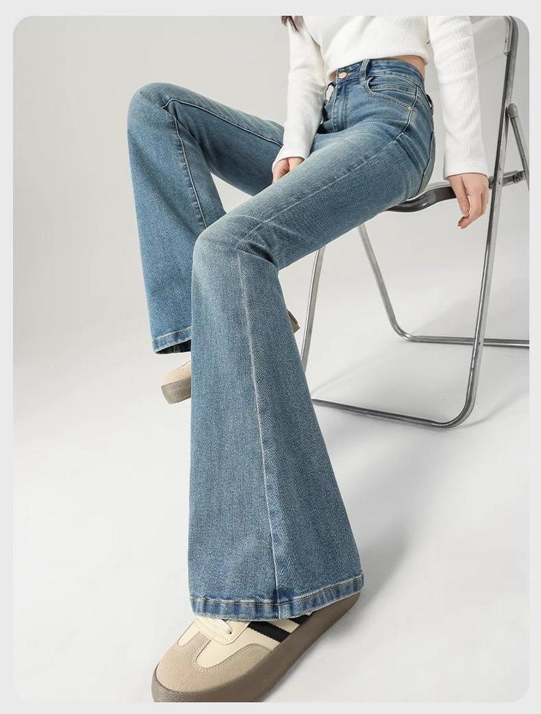 Women's Light Color High Waist Stretch Flare Pants - Plus Size, Slimming, Non-Clingy, for Spring & Autumn 2025.
