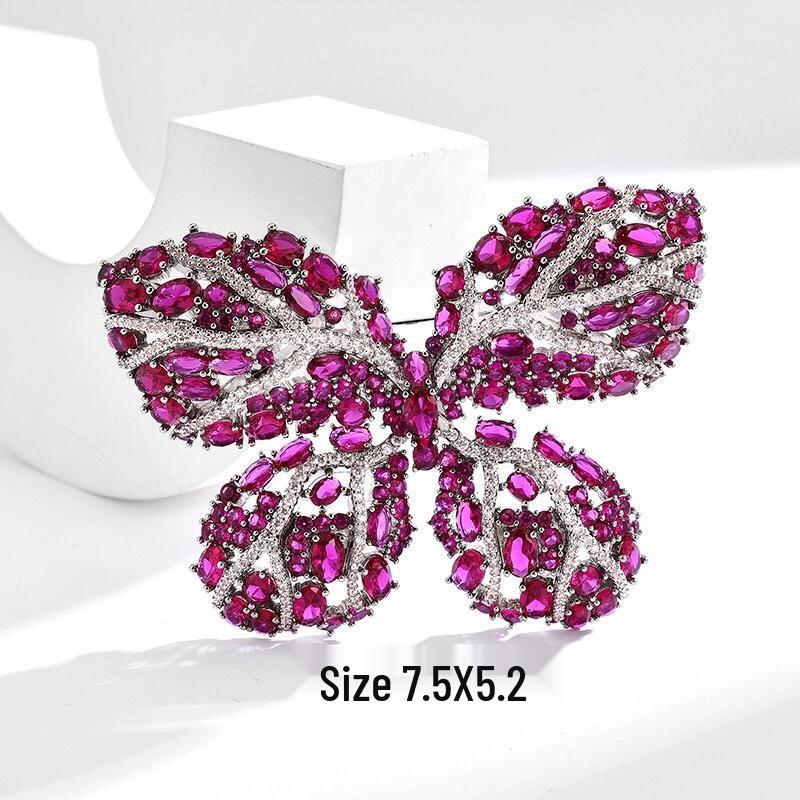 

2023 Luxury Grape Purple Butterfly Brooch - Elegant High-End Accessory белый