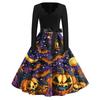 Dámské neformální módní halloweenské šaty vintage s výstřihem do V