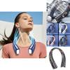 Portable Hanging Neck Fan Silent Bladeless Cooling Mini Air Conditioner Blue Black White Pink