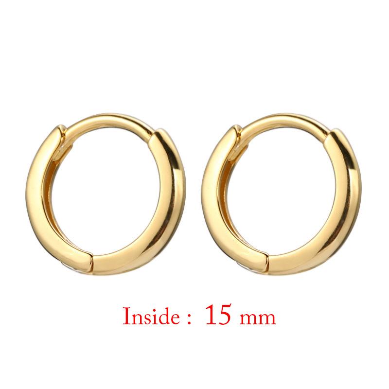 Minimal Glossy Hoop Earrings Gold Color Tiny Cartilage Earrings Piercing Accessory Trendy Female Hoops For Men 6/8/10/12/15mm