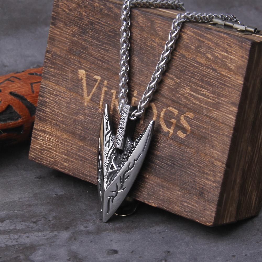 Viking Gungnir Odin Spear Necklace, Rhine Emblem, Odin Crow, Labrador Myth, Pagan Jewelry