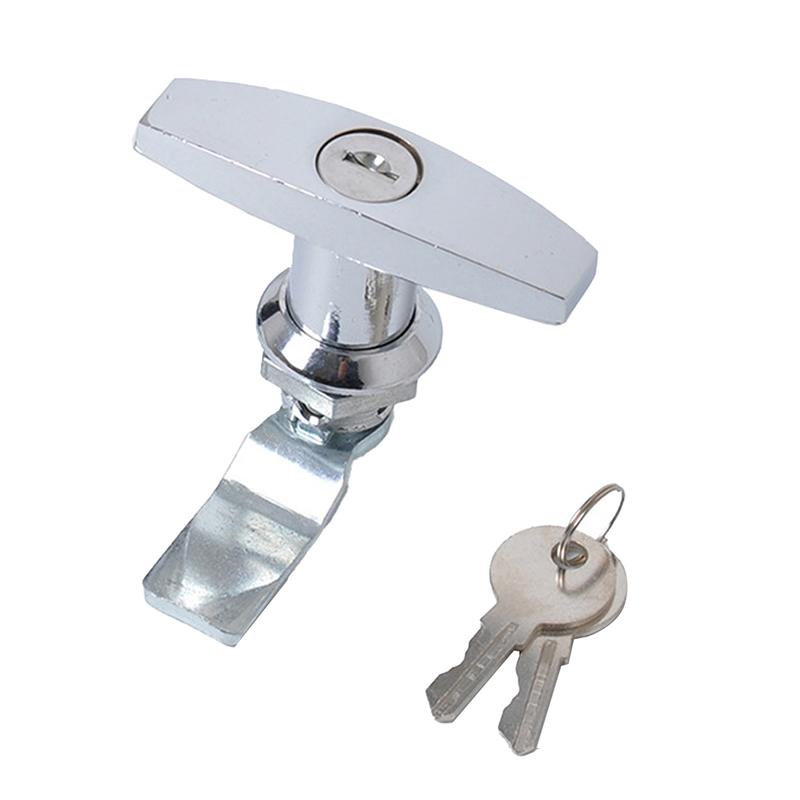 Trava de porta universal para trailer com alça em T e 2 chaves, trava de tampa de caminhão, caixa de ferramentas, gaveta, armário, trava de porta para trailer, caminhão, caravana
