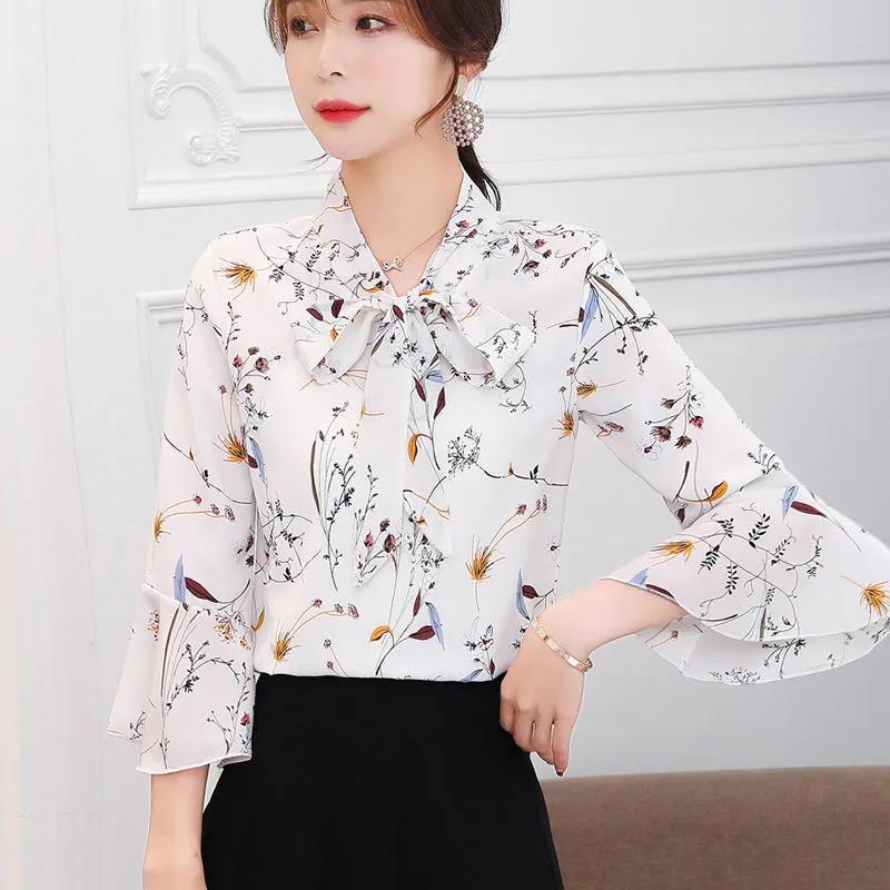 

Spring/Summer 2021 Women s Chiffon Bell Sleeve Top - Slim Fit XL