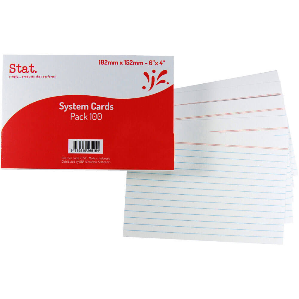 Statistik-Regel-Systemkarten 100er-Pack (Weiß) 6x4