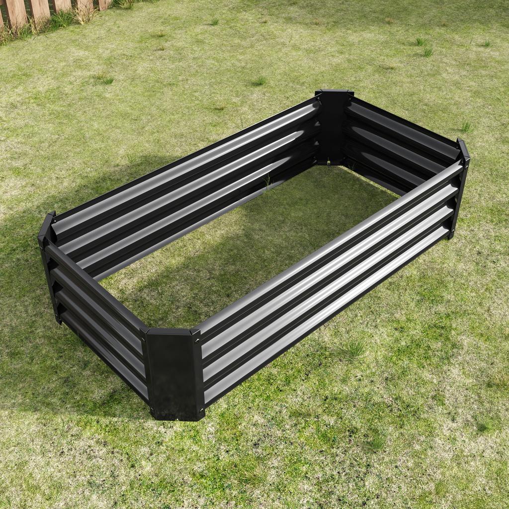 Raised Bed, Metal Planter Bed for Garden made of Robust Sheet Steel, Rust Protection, Kit without Bottom, Ideal for Vegetables, Herbs & Flowers Anthr