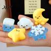 Squeeze Toy with Bell Ball Chain Cartoon Weather Stress Relief Slow Healing Rising Star Moon Snowflake Cloud Sensory Fidget Decompression Gadget