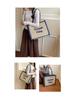 Women's Large Capacity South Wind Chic Straw Woven Tote Bag with Embroidered Letters