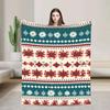 Vintage Christmas Tossed Pattern Dark Red Blanket Warm Soft Plush Throw for Kids Bedding Outdoor Bedspread Cover