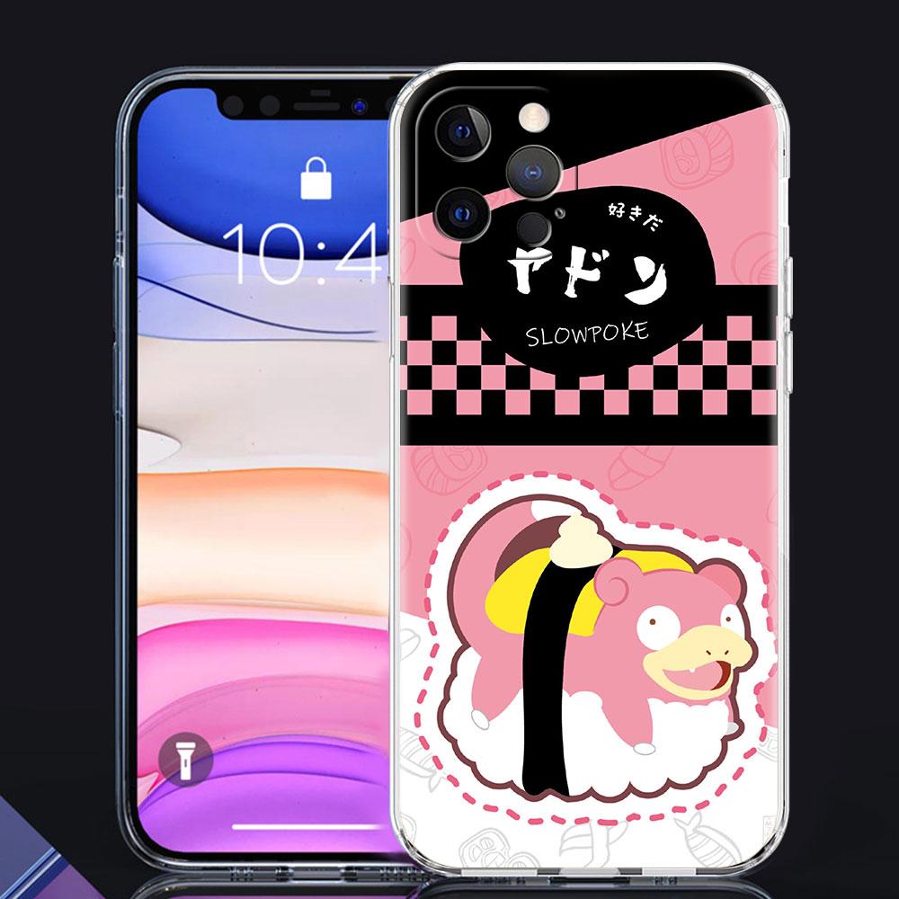 Custodia in TPU Per Apple iPhone 13 Pro Max 11 12 Mini X XS XR SE 2020 2022 7 8 Plus 6 6S Trasparente Morbida Copertura Telefono Cartone Animato Pokemon Sushi