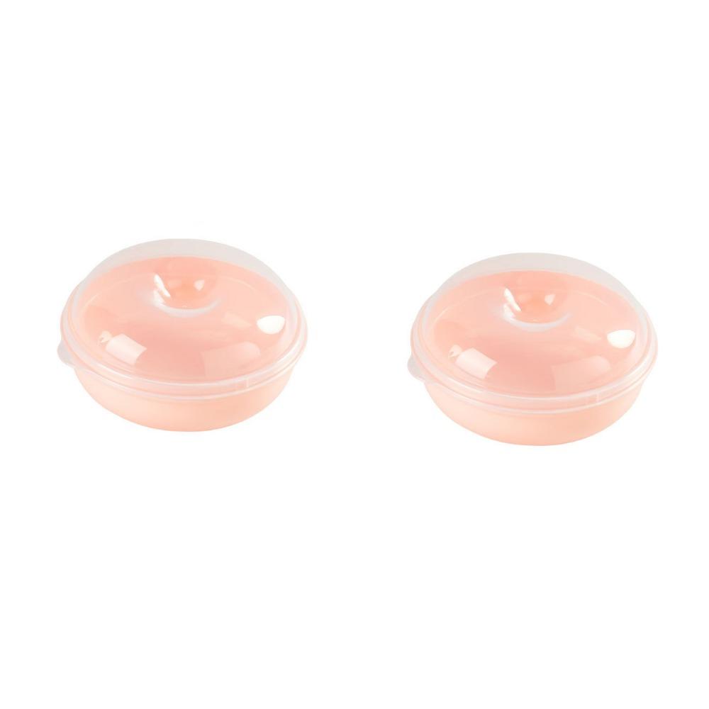 

2 шт. Пластиковый контейнер для хранения бейглов Герметичные контейнеры для еды Практичный держатель для пончиков Холодильник розовый