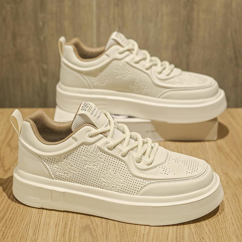 

Мужские универсальные легкие белые повседневные кроссовки - Модная коллекция Весна 2025 39 бежевый