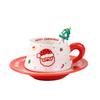 New Christmas Ceramic Coffee Cup and Dish Set, Household Ceramic Water Cup, Makeup Cup, Gift Box, Christmas Gift Lijiao