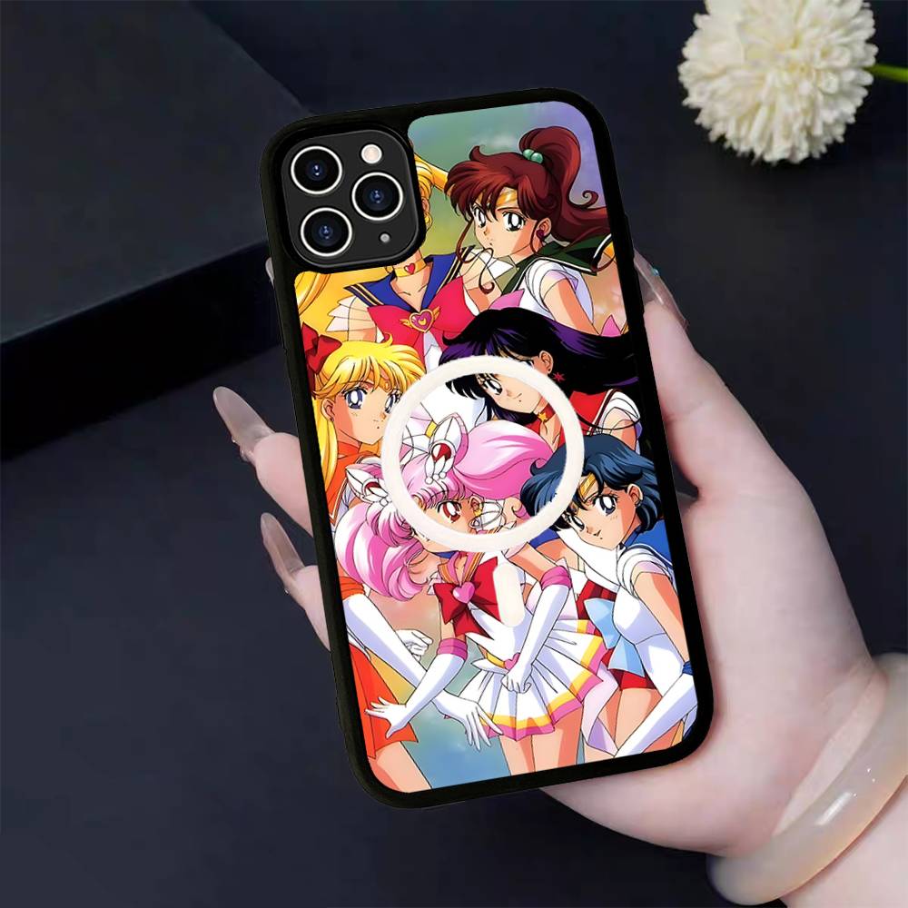 Anime S-Sailors M-Moons Für Magsafe Magnetische Handyhülle Für IPhone 17 16 15 14 13 12 11 Plus Pro Max PC+TPU Hülle