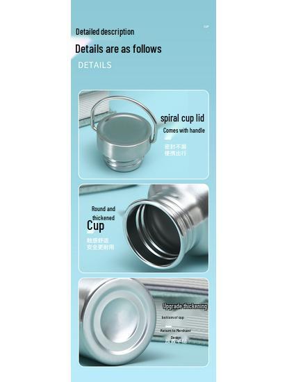 304 Stainless Steel Wide Mouth Sports Water Bottle, Large Capacity with Handle