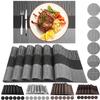 6Pcs Table Mat with Coaster Set Non-Slip Placemats Heat Resistant Bowl Pad Washable for Dining Table Easy To Clean Home Decor